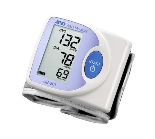 Тонометр AND UB-201 на запястье автоматический с манжетой 13,5-21,5 см в форме часов